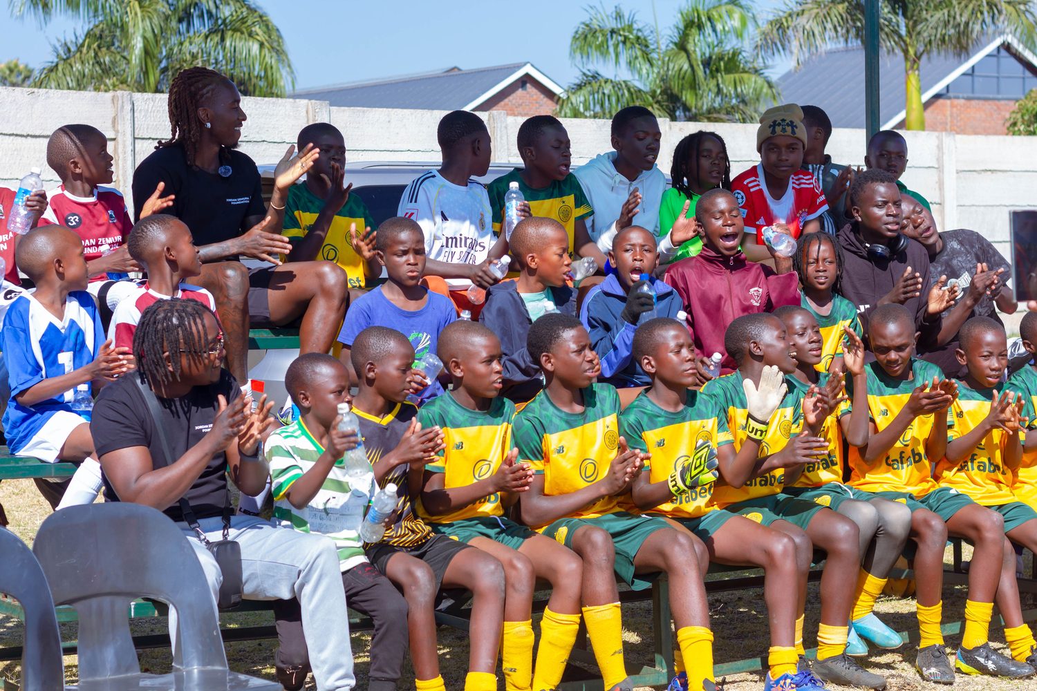 Young players in kit at a grassroots tournament